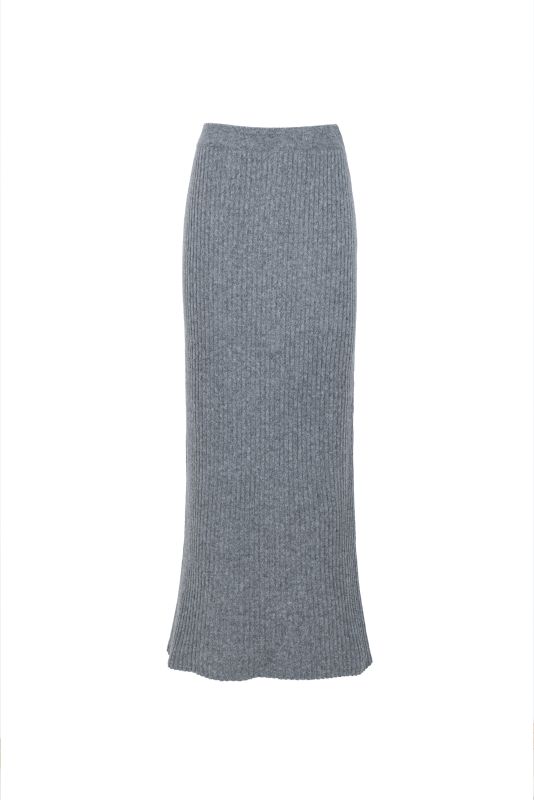 Спідниця в рубчик з вовни ягняти